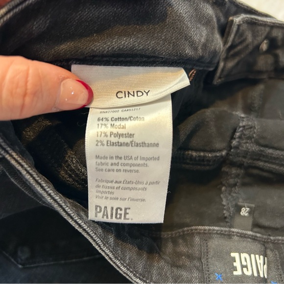 PAIGE// Cindy High Waist Ankle Straight Leg Jeans in Black Lotus - Picture 8 of 12